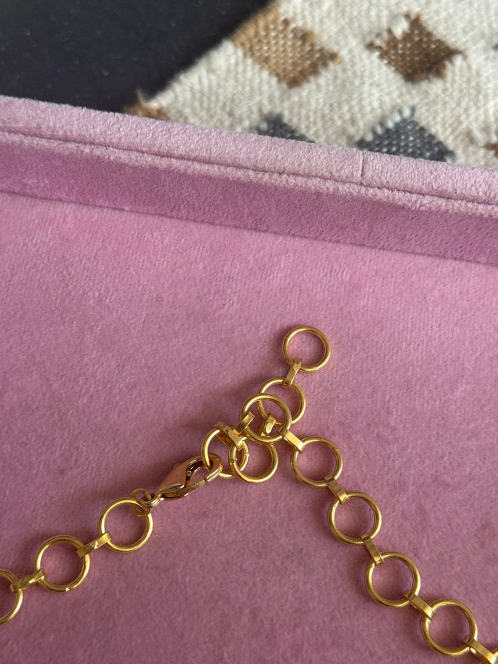 Statement Choker – Gold Brass, Adjustable Necklace