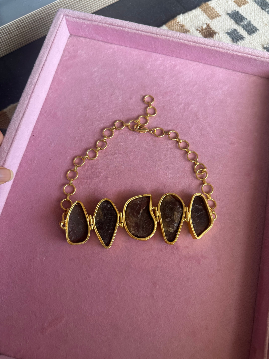 Statement Choker – Gold Brass, Adjustable Necklace