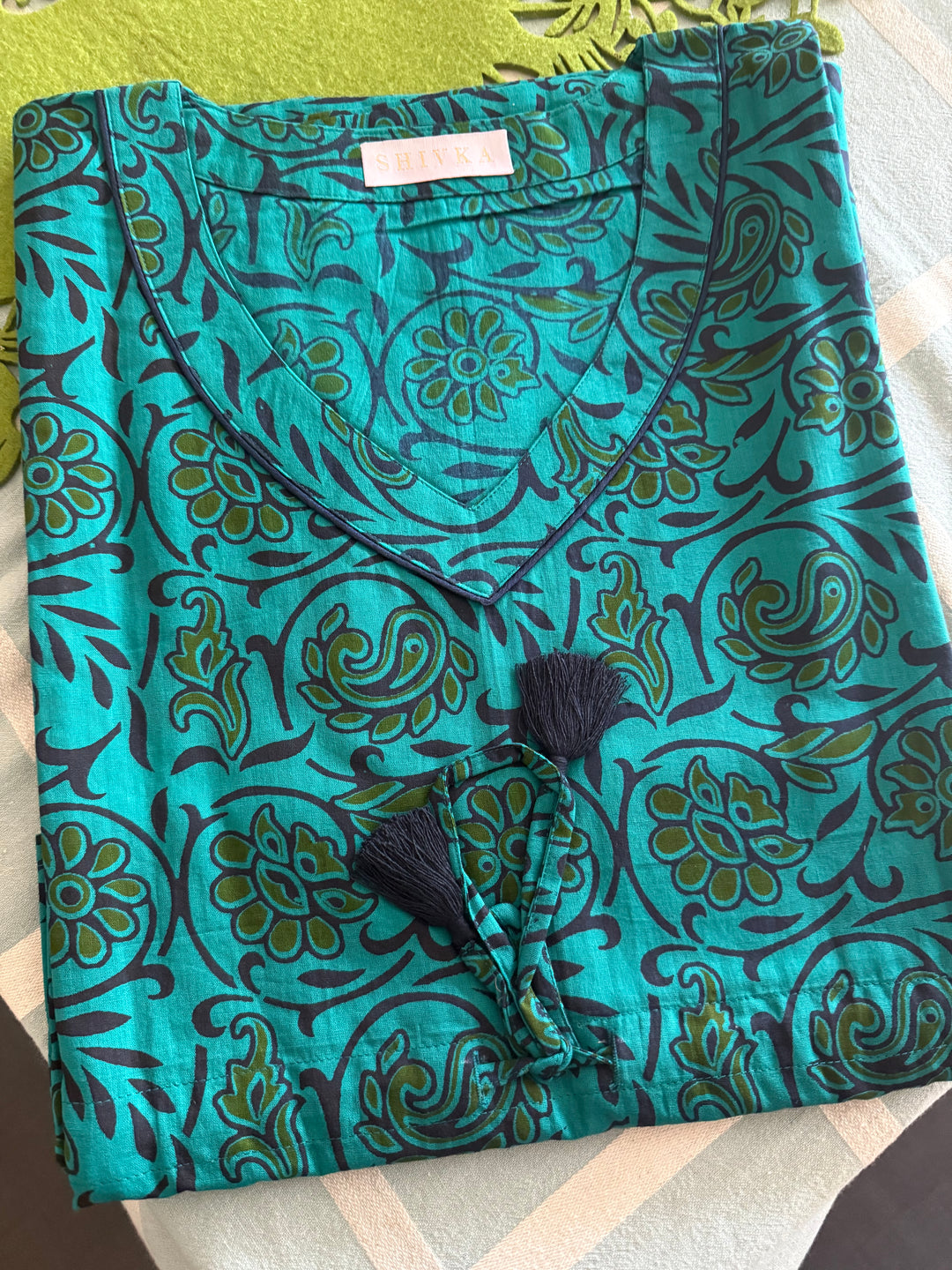 100% Cotton Kaftan: Indian Print Loungewear