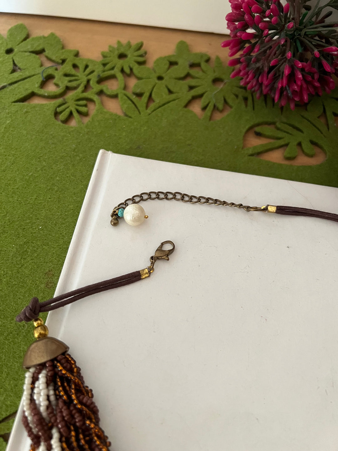 Beaded Elegance: Necklace with All-Over Embellishments