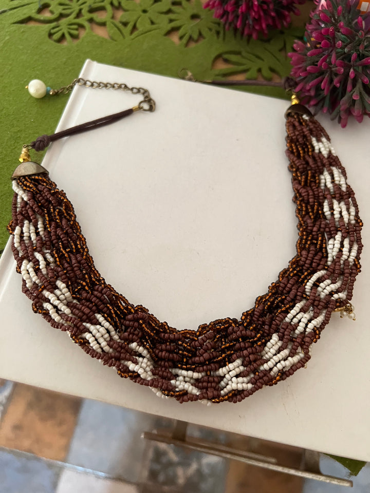 Beaded Elegance: Necklace with All-Over Embellishments