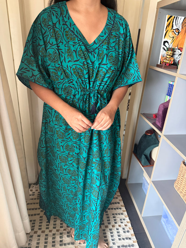 100% Cotton Kaftan: Indian Print Loungewear