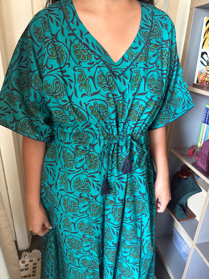 100% Cotton Kaftan: Indian Print Loungewear