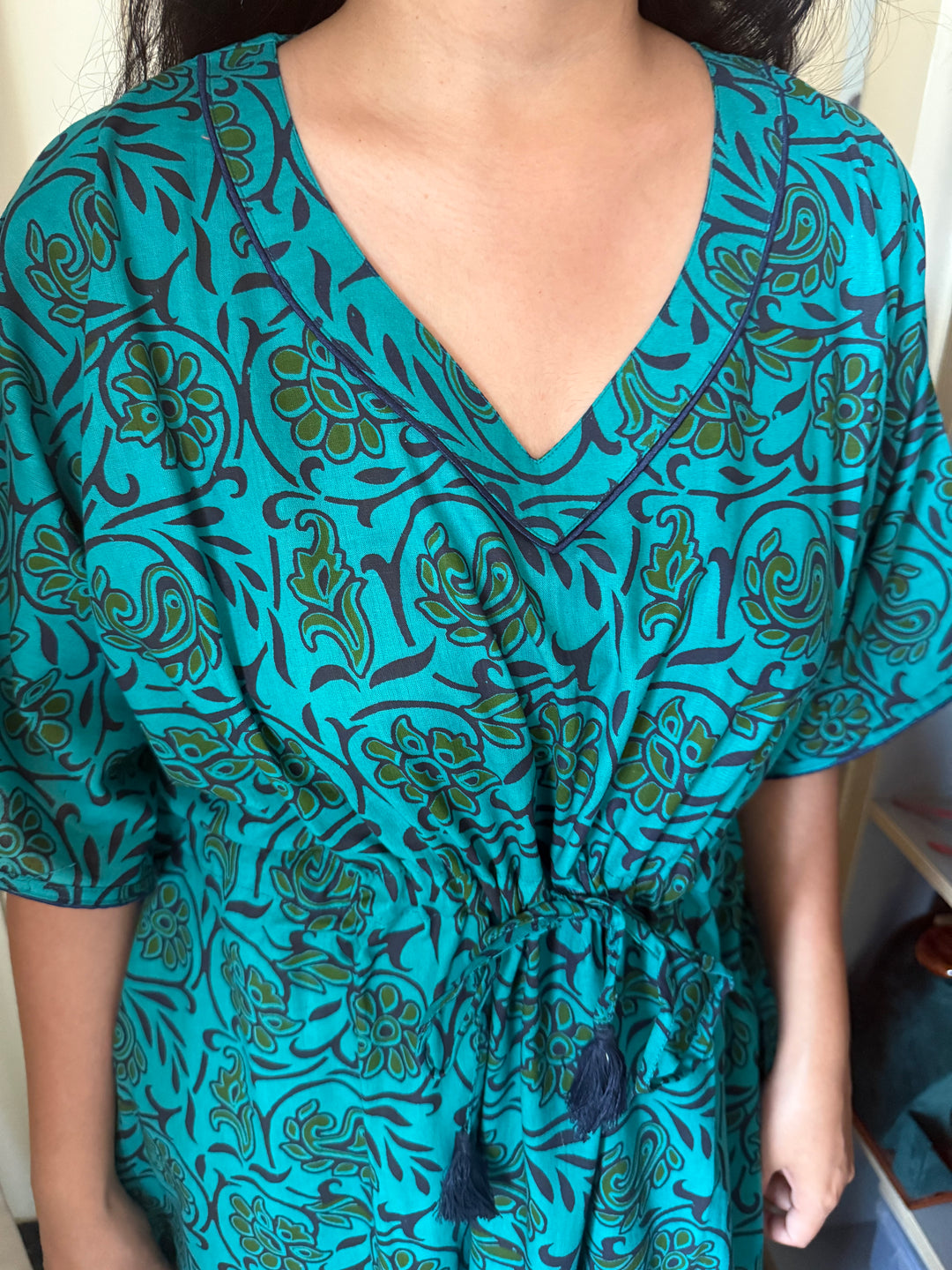 100% Cotton Kaftan: Indian Print Loungewear