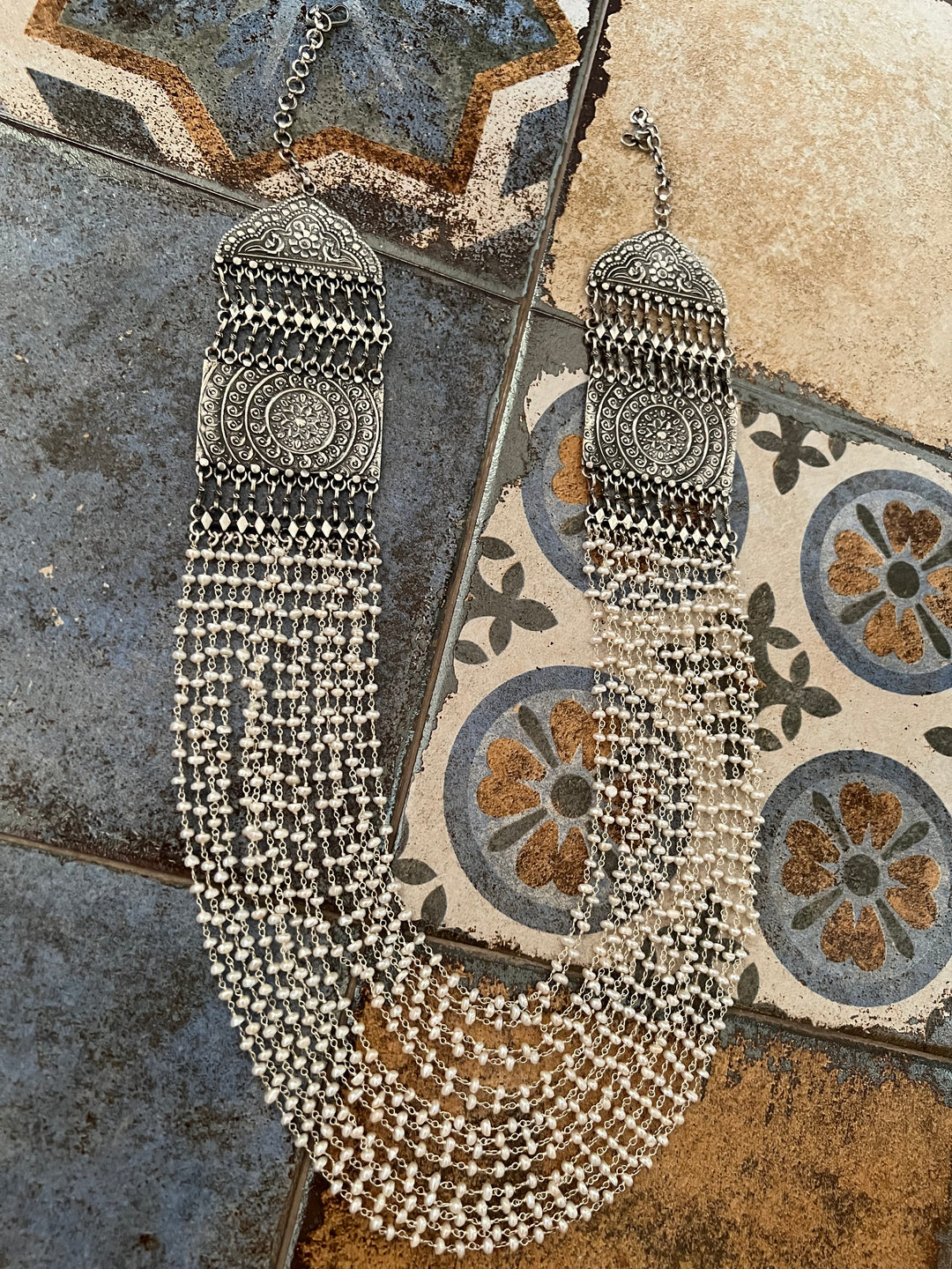 SHIVKA Pure 925 Silver Fresh WaterPearls Necklace