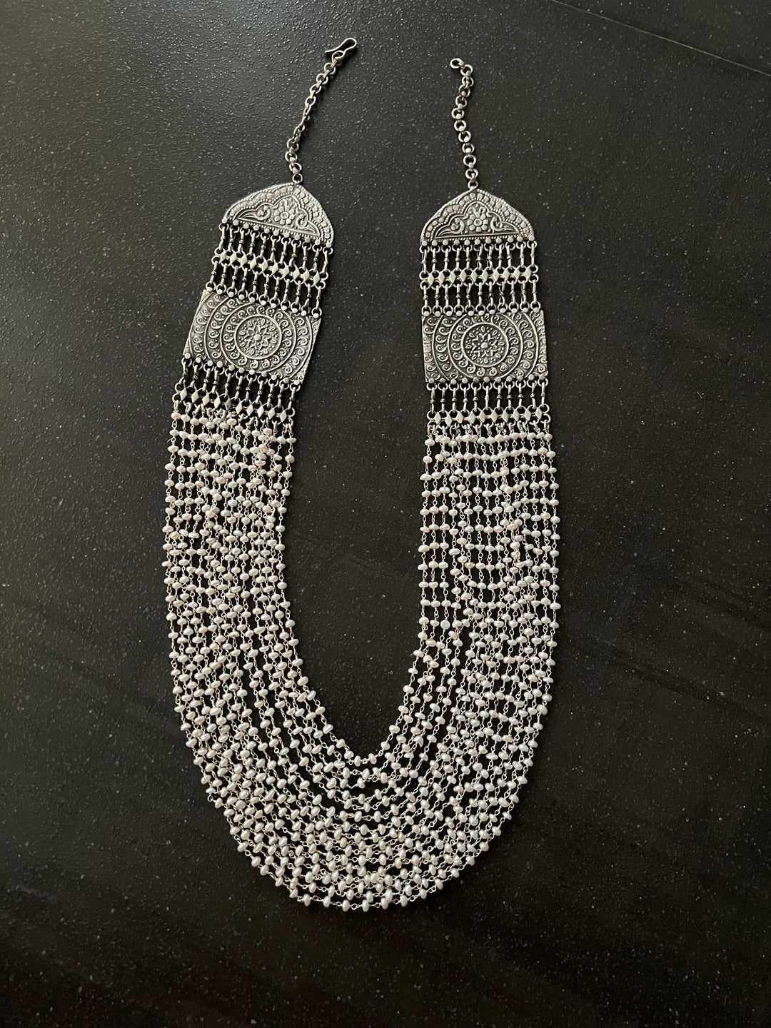 SHIVKA Pure 925 Silver Fresh WaterPearls Necklace