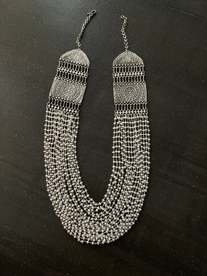 SHIVKA Pure 925 Silver Fresh WaterPearls Necklace