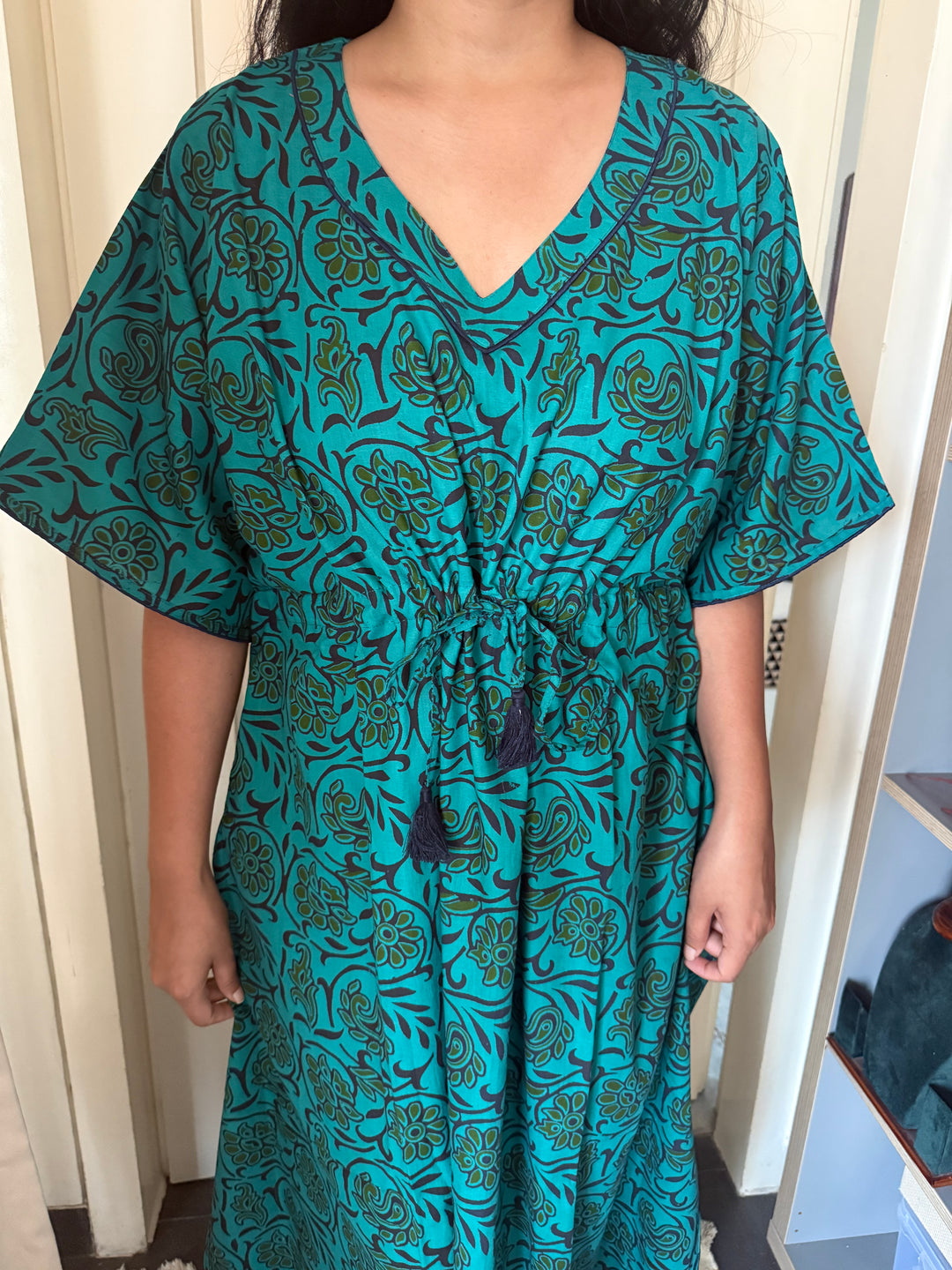 100% Cotton Kaftan: Indian Print Loungewear