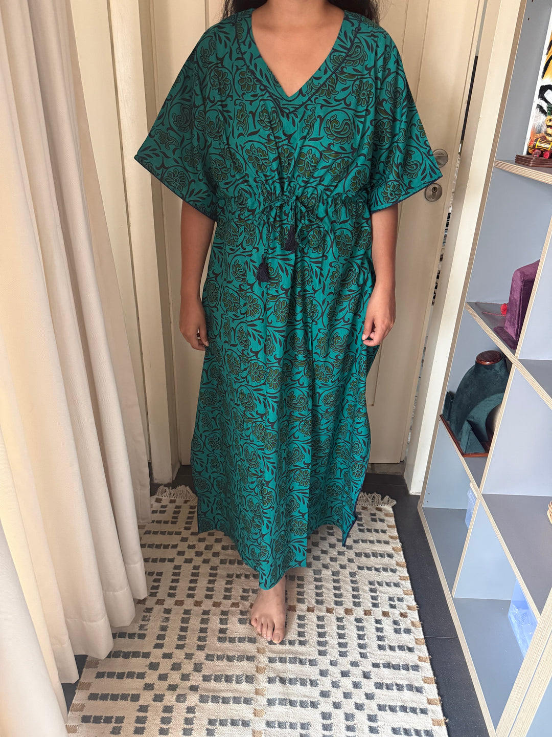 100% Cotton Kaftan: Indian Print Loungewear
