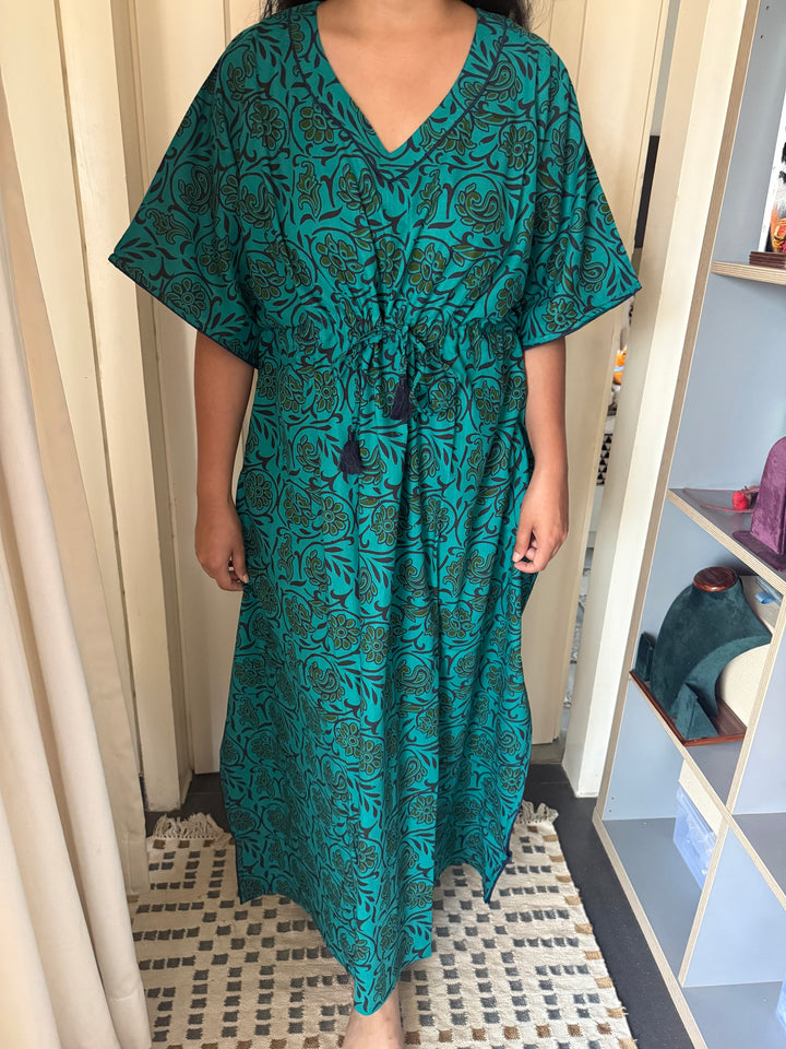 100% Cotton Kaftan: Indian Print Loungewear