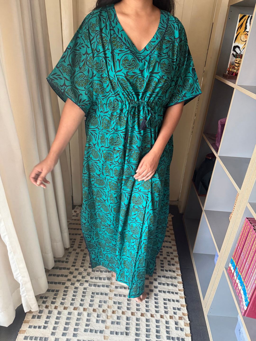 100% Cotton Kaftan: Indian Print Loungewear