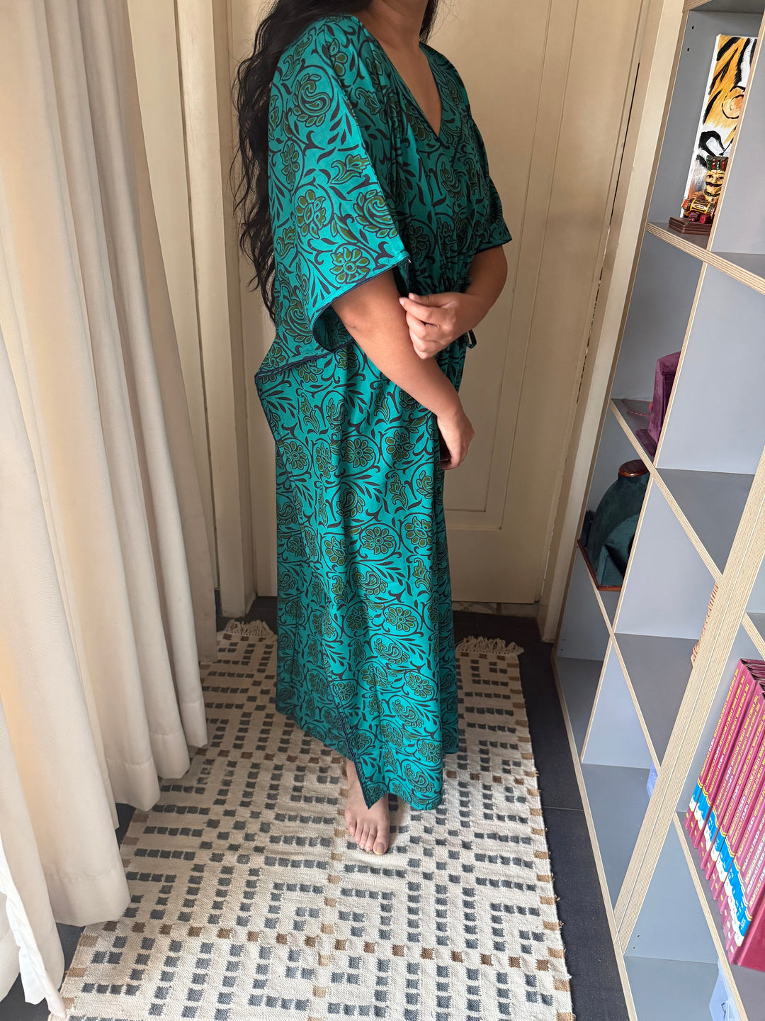 100% Cotton Kaftan: Indian Print Loungewear