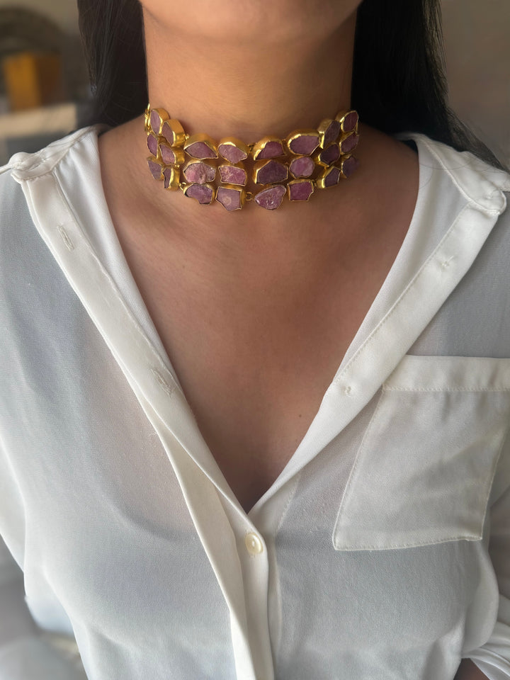 Statement Choker – Gold Brass, Adjustable Necklace