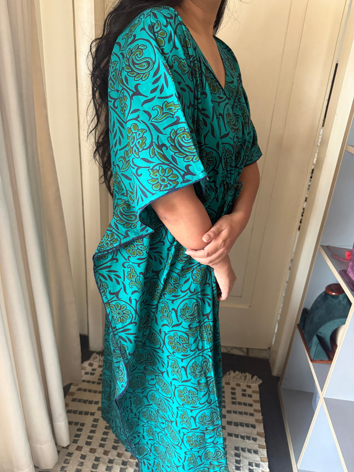100% Cotton Kaftan: Indian Print Loungewear