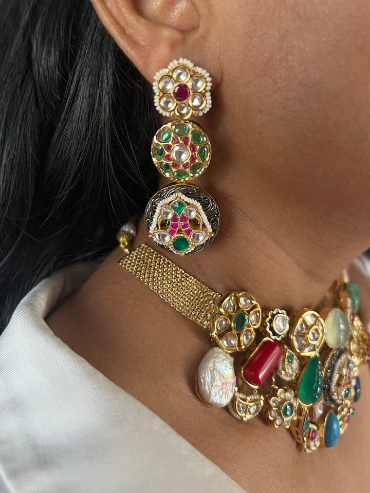 Elegant Designer Choker Necklace Set with Kundan Embellishments – Perfect for Destination Weddings