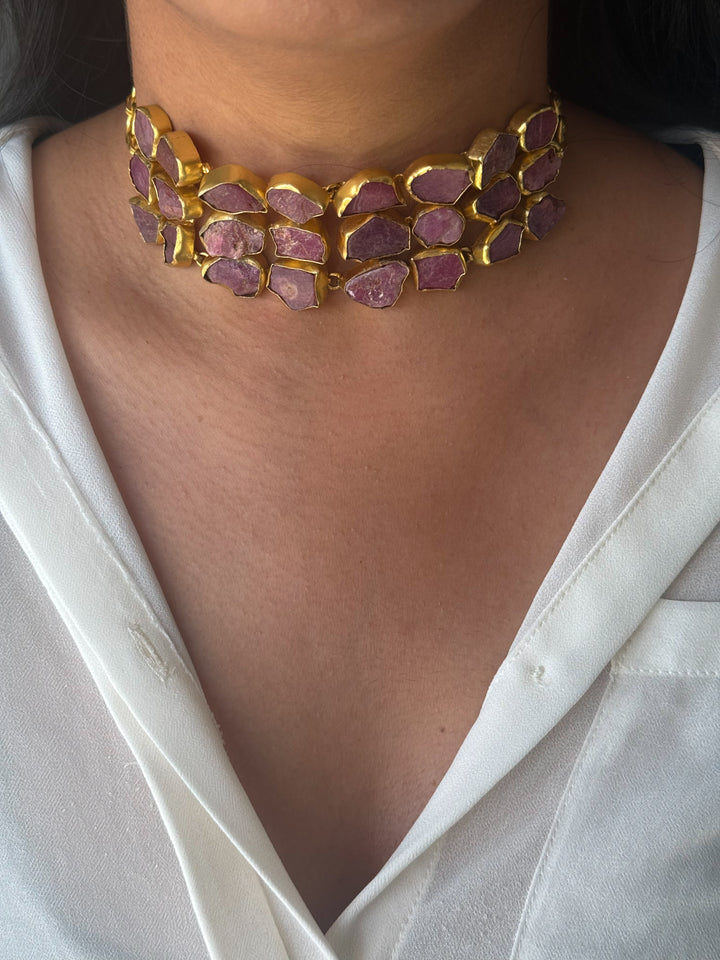 Statement Choker – Gold Brass, Adjustable Necklace