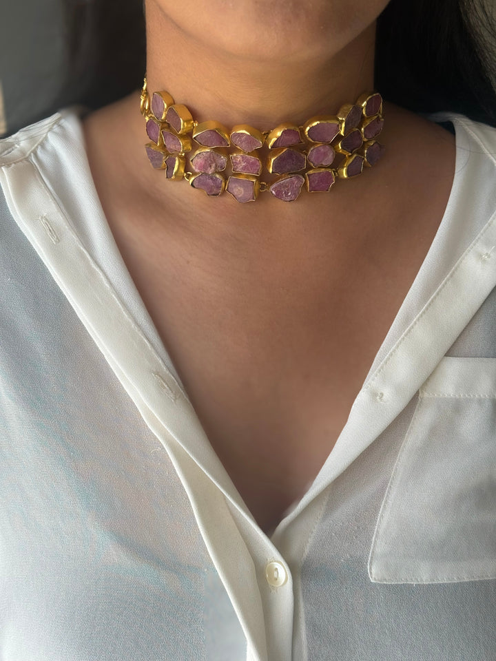 Statement Choker – Gold Brass, Adjustable Necklace