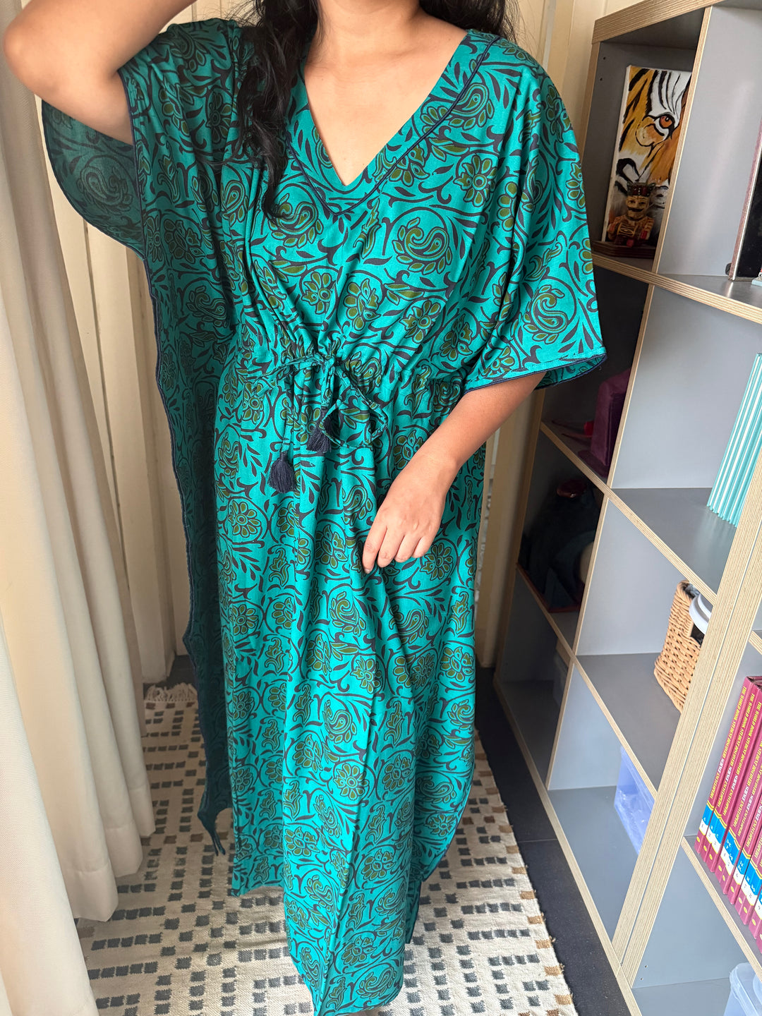 100% Cotton Kaftan: Indian Print Loungewear