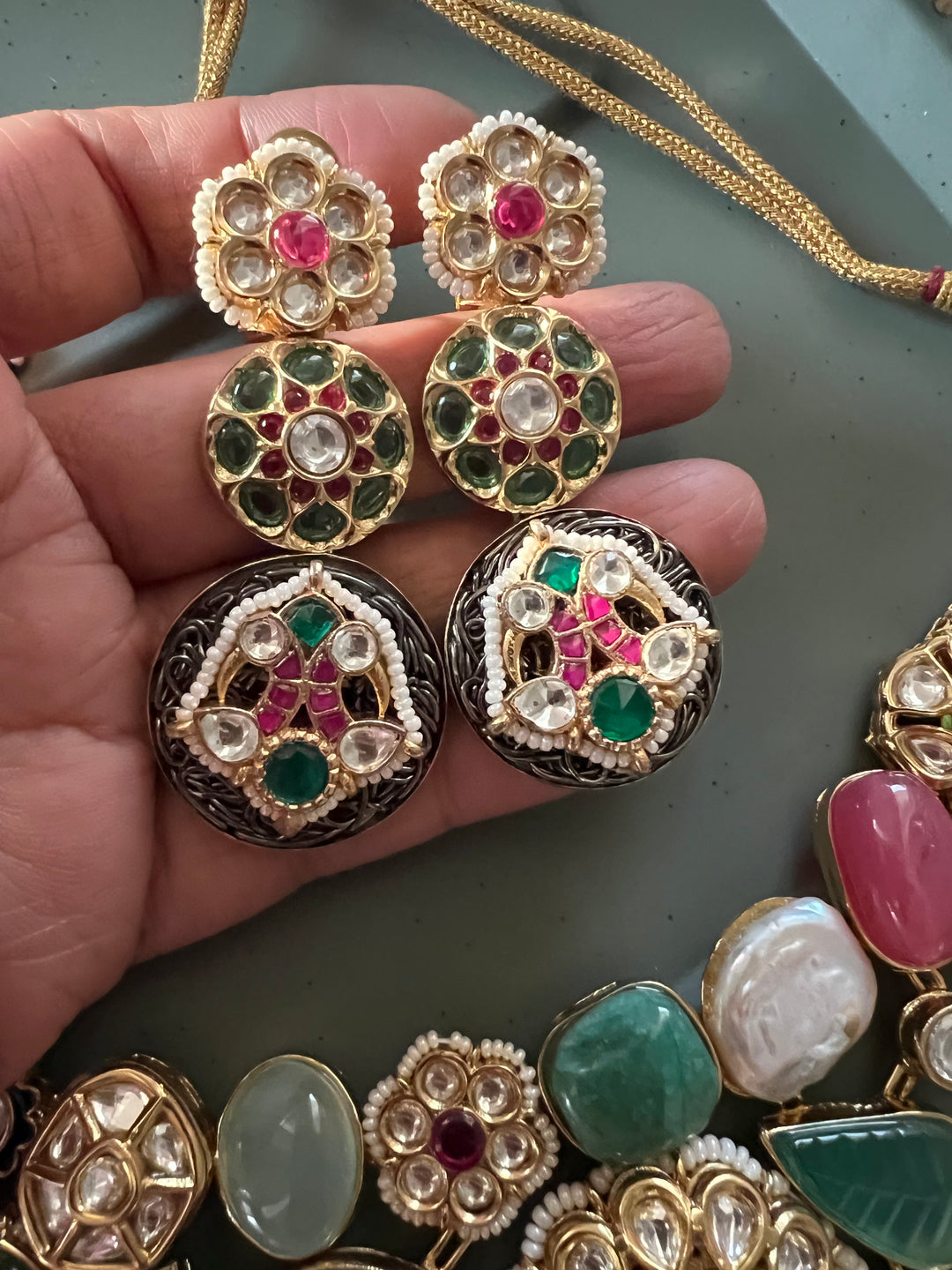 Elegant Designer Choker Necklace Set with Kundan Embellishments – Perfect for Destination Weddings