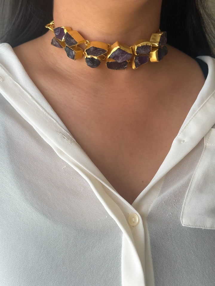 Statement Choker – Gold Brass, Adjustable Necklace