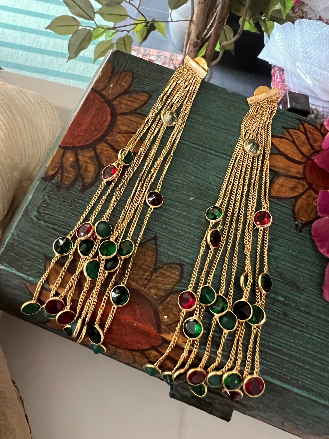 Designer Sapphire Long Earrings