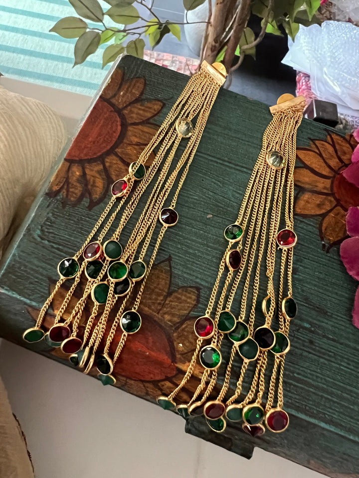 Designer Sapphire Long Earrings