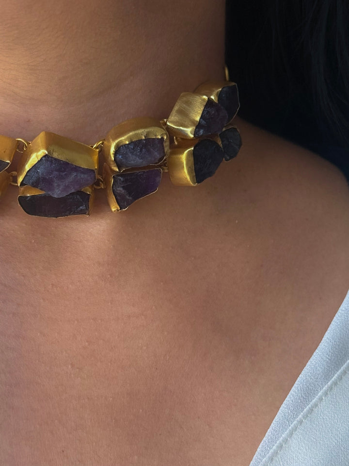 Statement Choker – Gold Brass, Adjustable Necklace