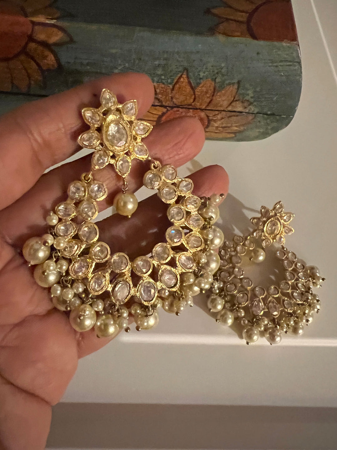 Pure 925 Silver Classic Pearls and Polki Chandbaalis