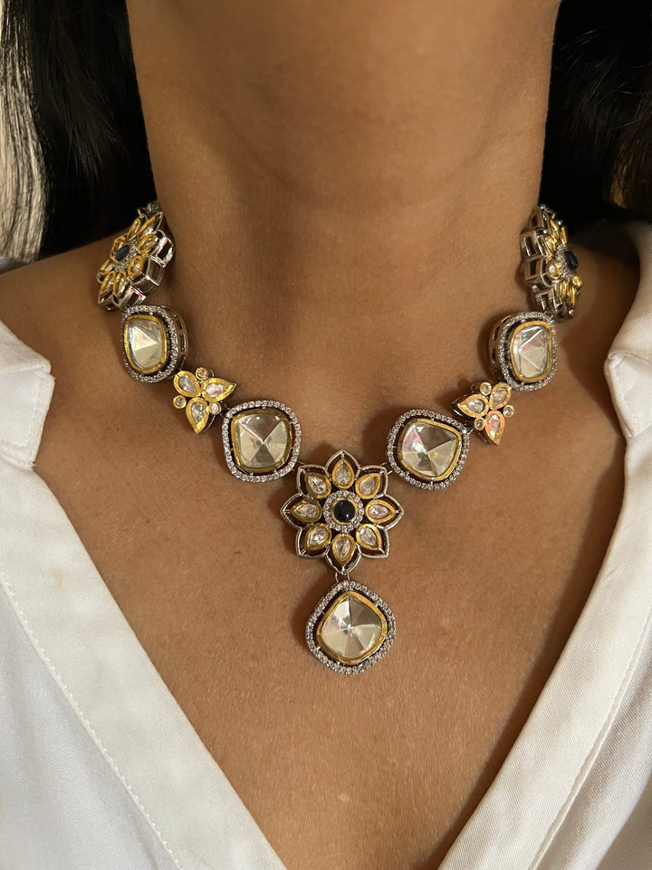 Glamorous Brass and Stone Jewelry Set