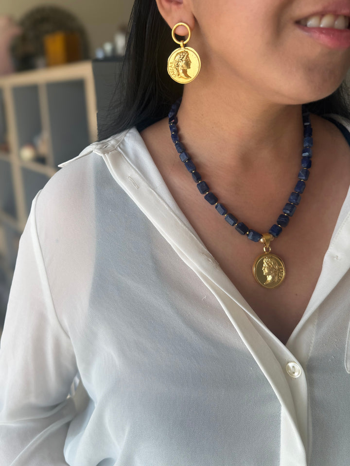 Handmade Designer Caeser Soda Lite Necklace Set | SHIVKA