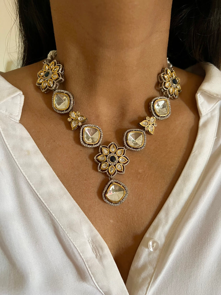 Glamorous Brass and Stone Jewelry Set
