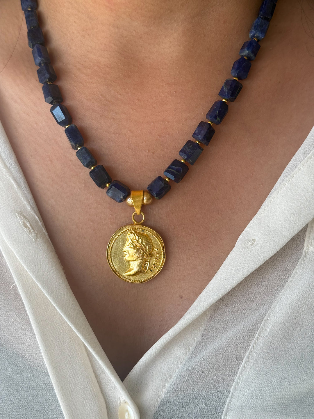 Handmade Designer Caeser Soda Lite Necklace Set | SHIVKA