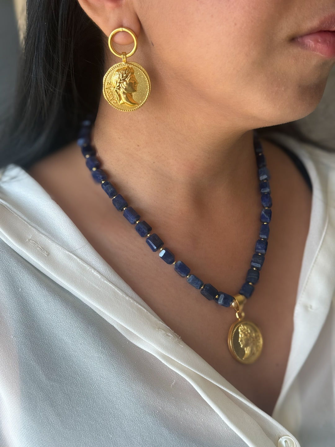 Handmade Designer Caeser Soda Lite Necklace Set | SHIVKA
