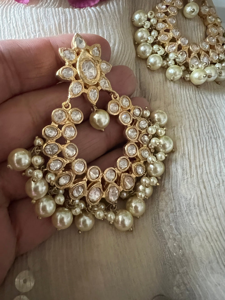 Pure 925 Silver Classic Pearls and Polki Chandbaalis