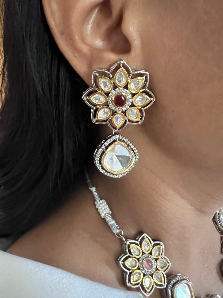 Glamorous Brass and Stone Jewelry Set