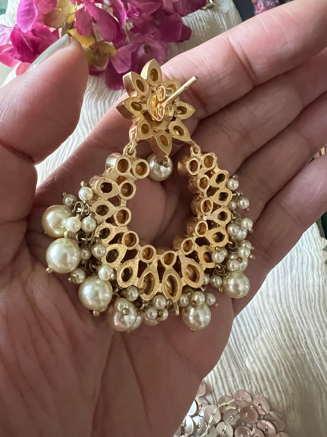 Pure 925 Silver Classic Pearls and Polki Chandbaalis