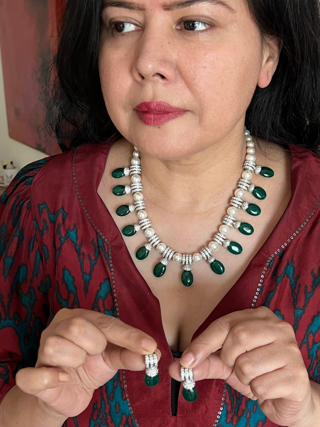 Beautiful Pearl and CZ Necklace Set - Unmatched Quality and Style