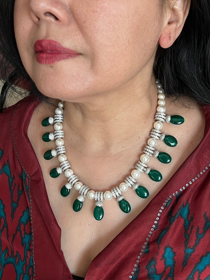 Beautiful Pearl and CZ Necklace Set - Unmatched Quality and Style