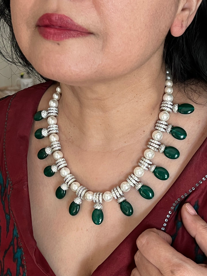 Beautiful Pearl and CZ Necklace Set - Unmatched Quality and Style