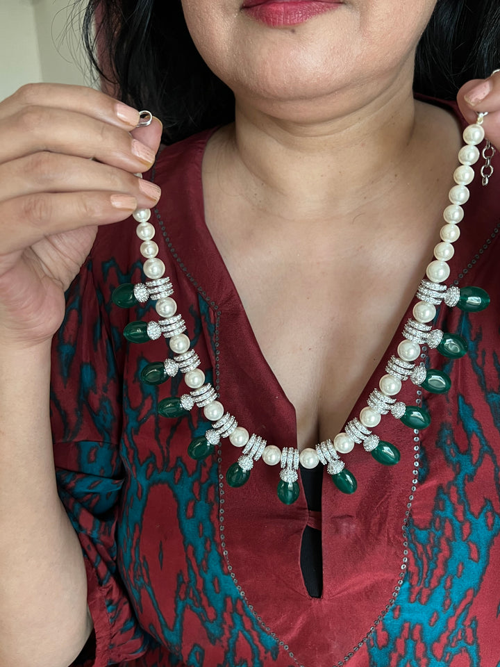 Beautiful Pearl and CZ Necklace Set - Unmatched Quality and Style