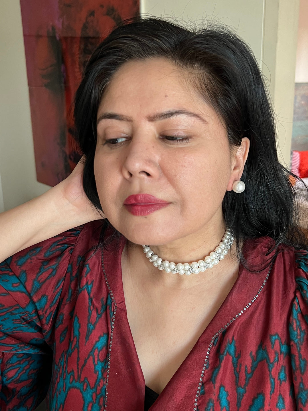 Beautiful Pearl Choker with Statement Studs - Unmatched Quality and Style