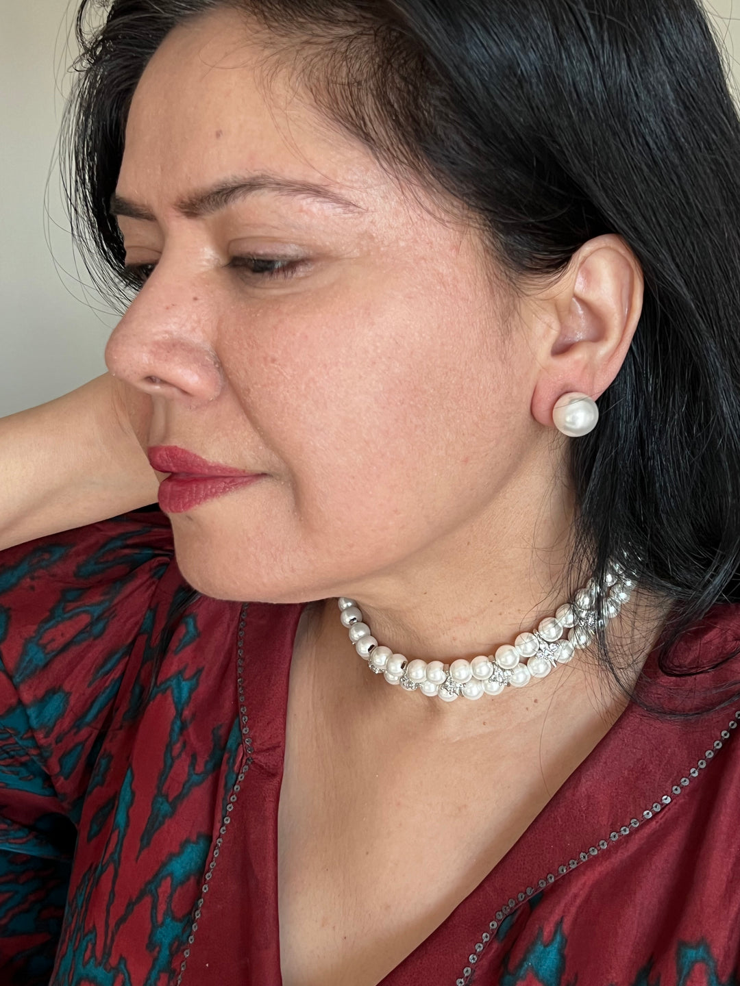 Beautiful Pearl Choker with Statement Studs - Unmatched Quality and Style