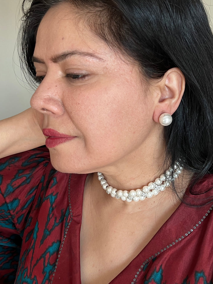Beautiful Pearl Choker with Statement Studs - Unmatched Quality and Style