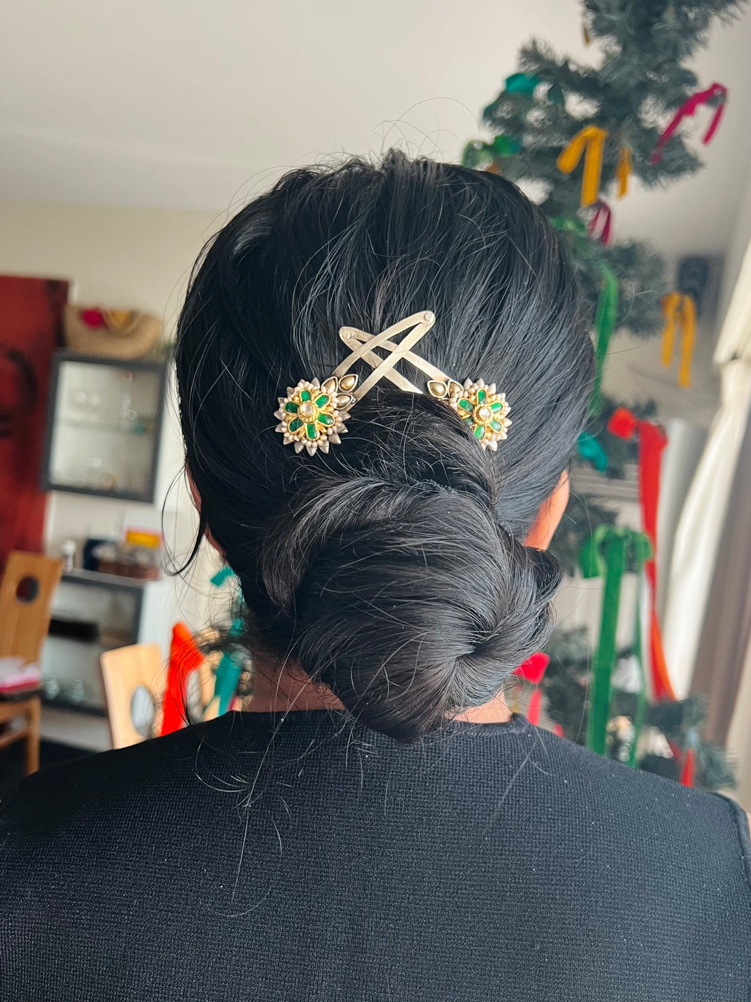 Handmade 925 Silver Kundan Hairpin Set | Premium Artisan Bridal Hair Accessories by SHIVKA