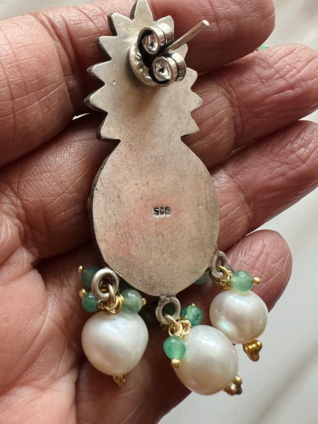 Wedding 925 Silver Kundan Earrings | SHIVKA | Dual-Tone Festive Elegance