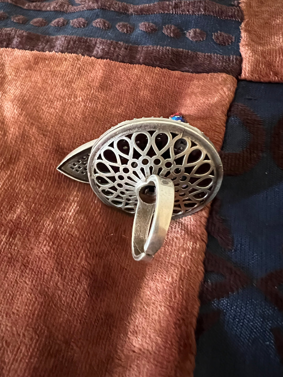 Statement Pure 925 Silver Peacock Ring