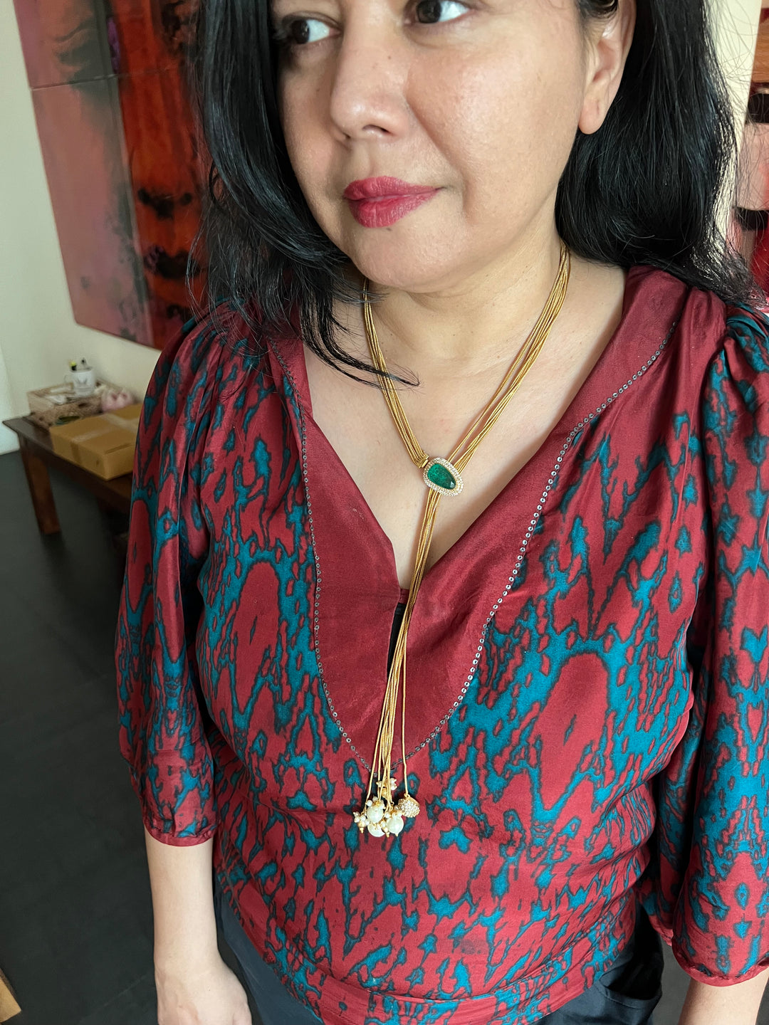 One of a kind Designer Necklace with Stud Earrings - Unmatched Quality and Style