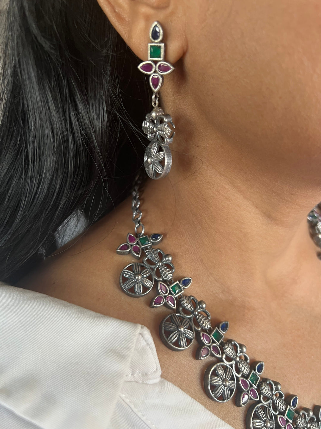 Antique Oxidized Necklace Set | Stunning Statement Jewelry