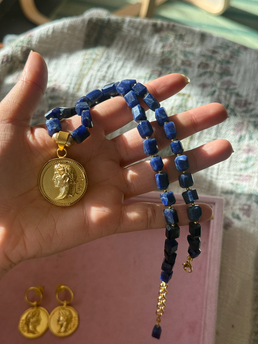 Handmade Designer Caeser Soda Lite Necklace Set | SHIVKA