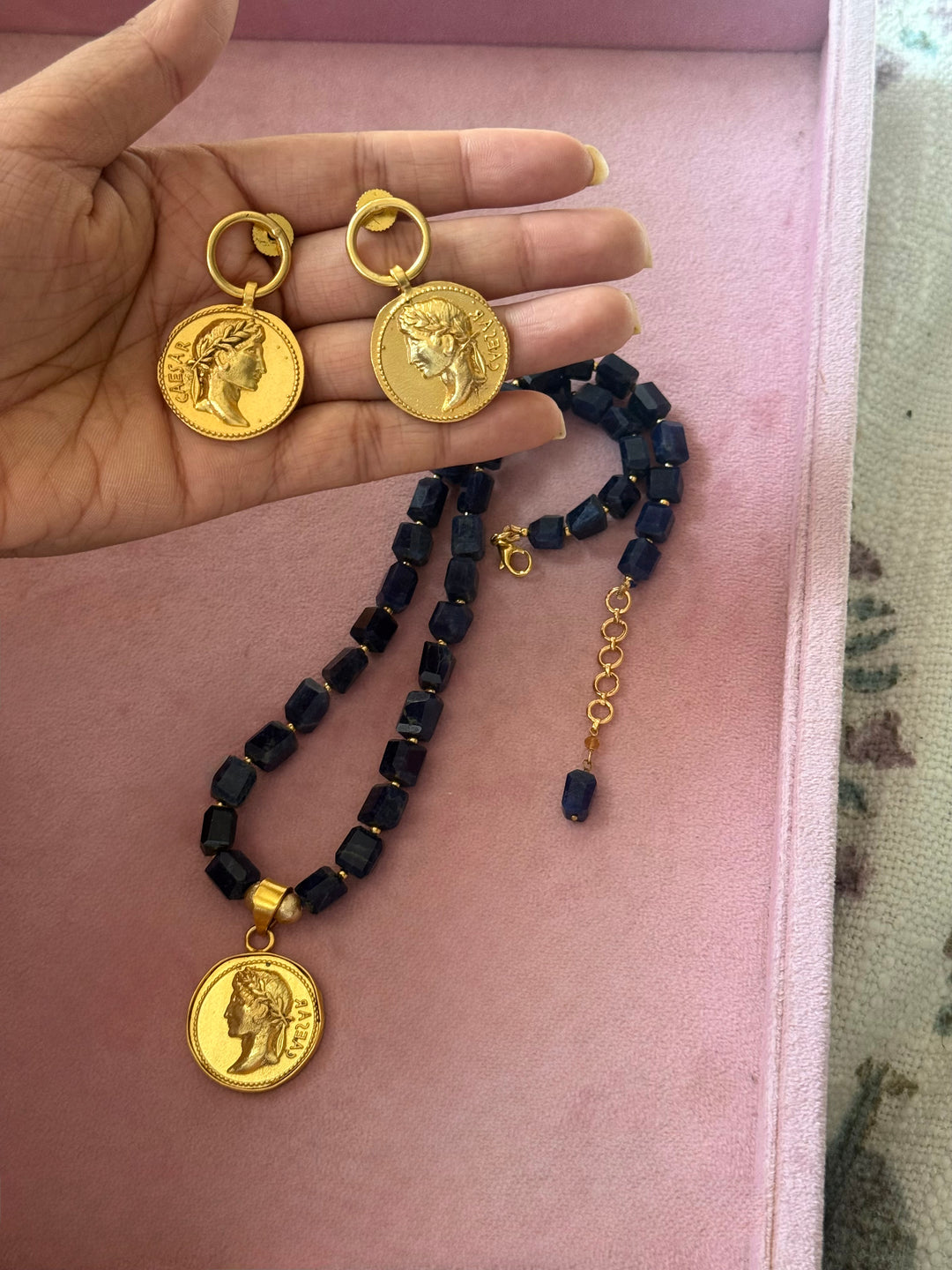Handmade Designer Caeser Soda Lite Necklace Set | SHIVKA